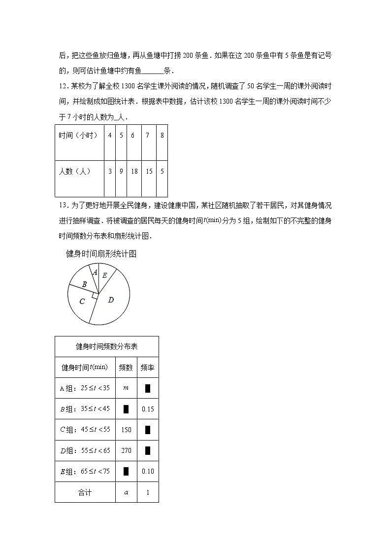 28.2用样本估计整体分层练习-华东师大版数学九年级下册第3页