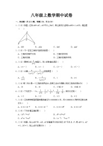 八年级上学期期中考试数学试题 (51)