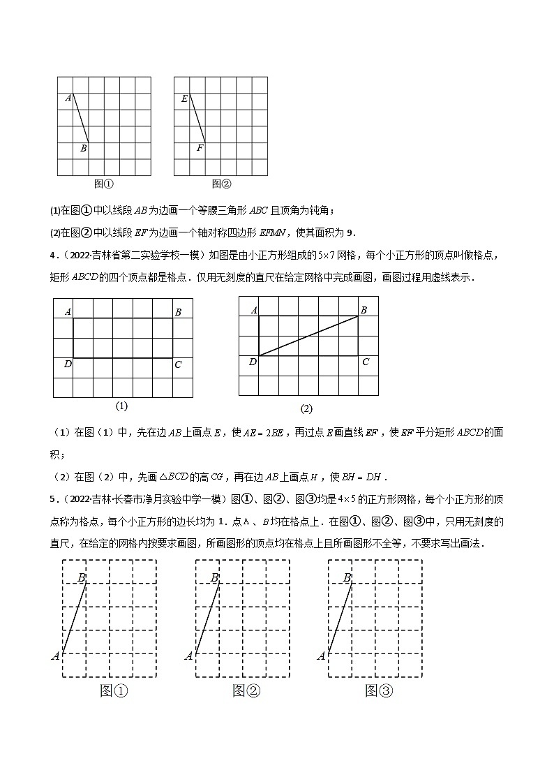 专练11（30题）（网格作图题）2022中考数学考点必杀500题（吉林专用）（原卷版）第2页