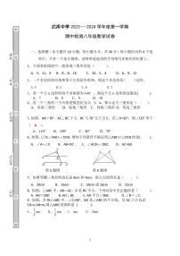 广东省江门市台山市武溪中学2023-2024学年八年级上学期期中考试数学试题