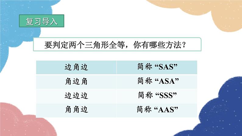 青岛版数学八年级上册 5.6.5 直角三角形全等的证明课件第3页