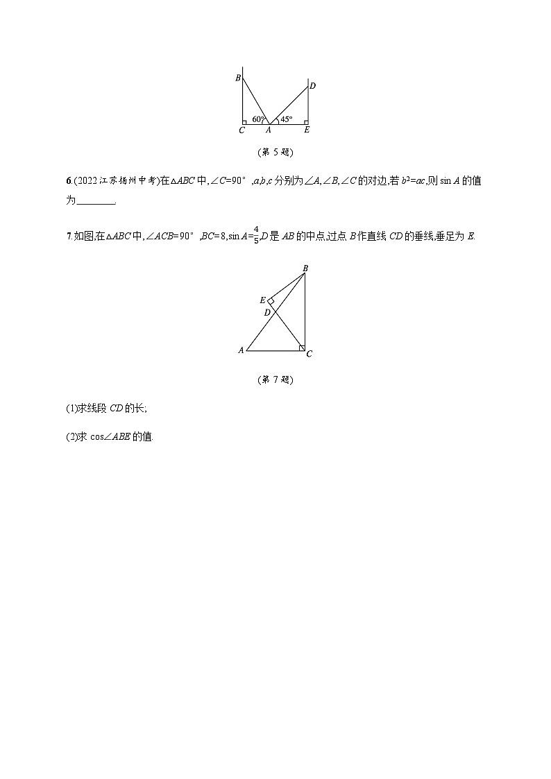 北师大版九年级数学下册第一章直角三角形的边角关系4解直角三角形练习含答案第2页