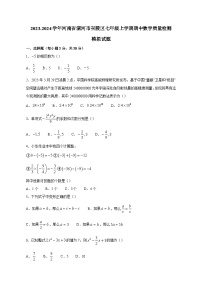 2023-2024学年河南省漯河市召陵区七年级上学期期中数学质量检测模拟试题（含答案）