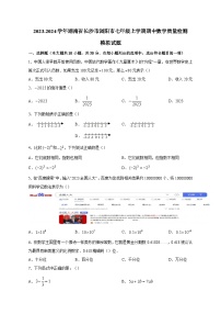 2023-2024学年湖南省长沙市浏阳市七年级上学期期中数学质量检测模拟试题（含答案）