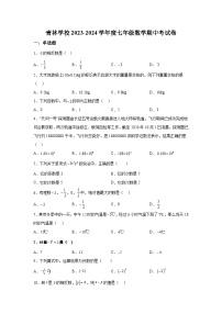 海南省三亚市三亚青林学校2023-2024学年七年级上学期期中数学试题（含解析）