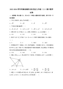 河南省南阳市卧龙区2023-2024学年九年级上学期期中数学试题（含解析）