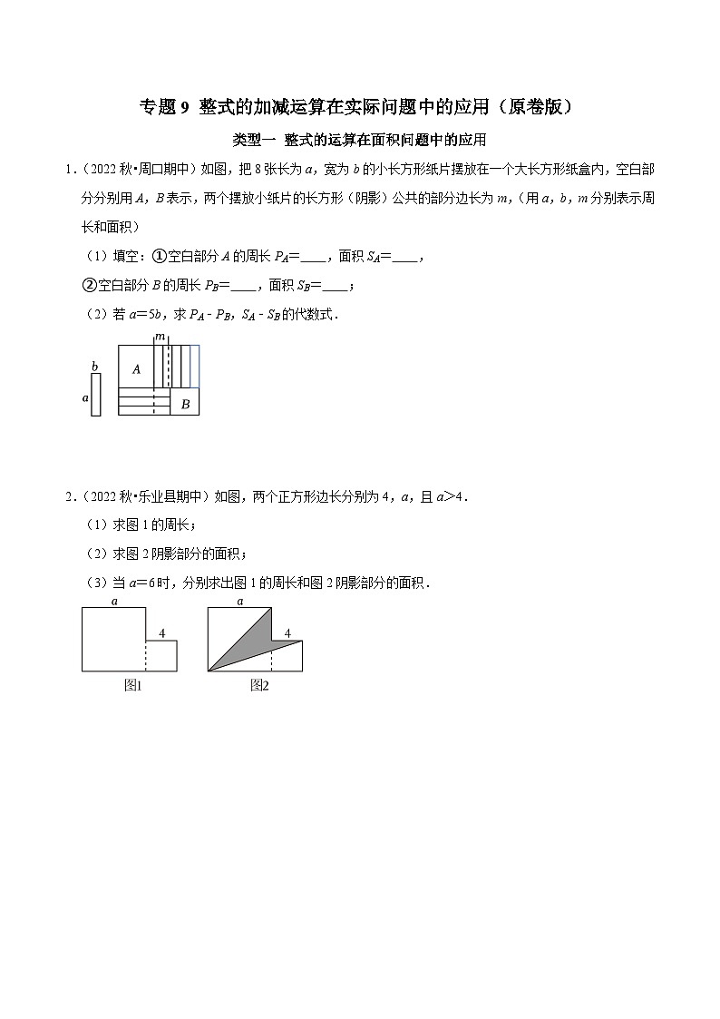 专题09+整式的加减运算在实际问题中的应用-2023-2024学年七年级数学上册专题训练+备考提分专项训练·2024精华版（人教版）01