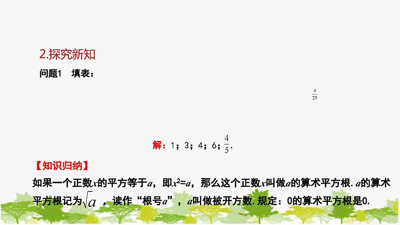 人教版数学七年级下册 6.1 平方根课件第5页