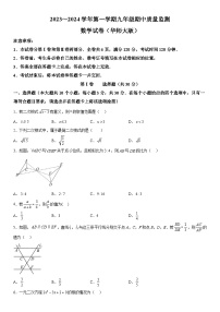 山西省长治市潞州区2023-2024学年九年级上学期期中数学试题（含解析）