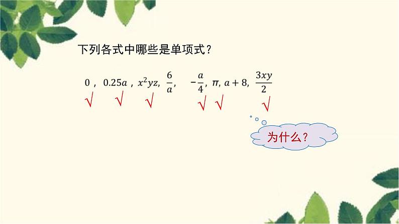 人教版数学七年级上册 2.1整式（第2课时）课件第5页