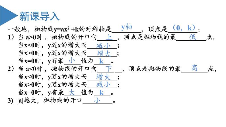 人教版数学九年级上册22.1.3  二次函数y=a（x-h）^2+k的图象和性质（第二课时）（教学课件）02