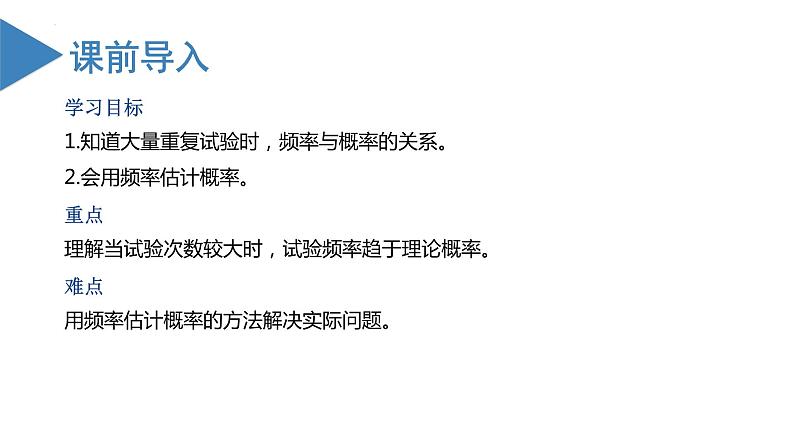 人教版数学九年级上册25.3 用频率估计概率（教学课件）第3页