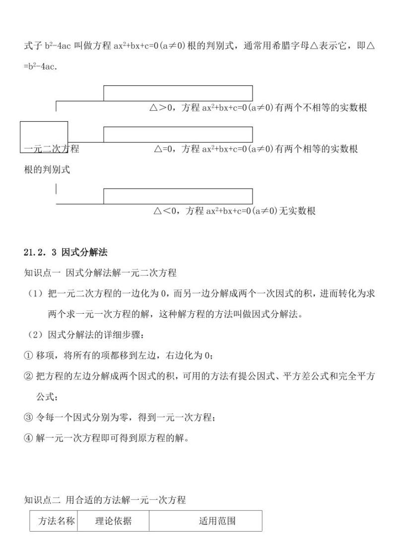 人教版九年级数学上册知识点总结03