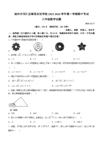 江苏省扬州市邗江区邗江区梅苑双语学校2023-2024学年八年级上学期期中数学试题(无答案)