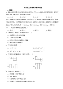 四川省达州市2023年七年级上学期期末数学试题附答案