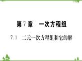 华东师大版数学七年级下册 7.1 二元一次方程组和它的解 课件