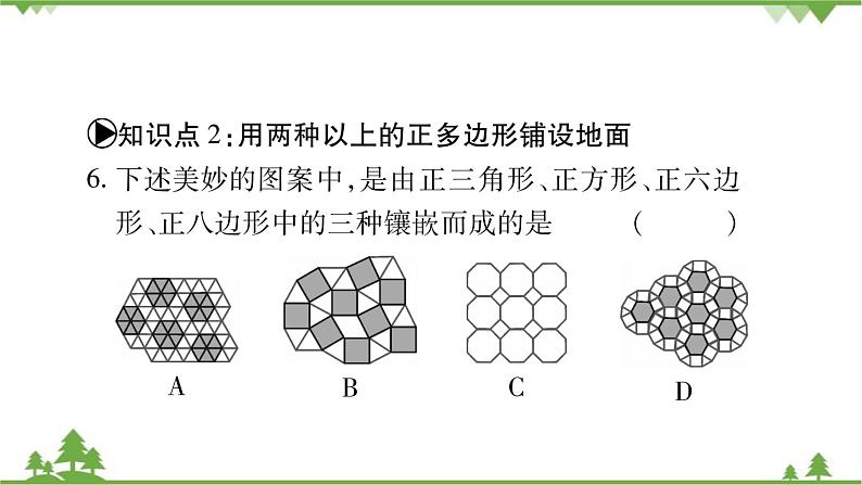 华东师大版数学七年级下册 9.3.2 用多种正多边形 课件第6页