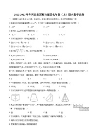 2022-2023学年河北省邯郸市磁县七年级（上）期末数学试卷（含答案解析）