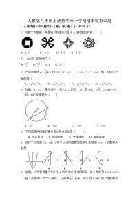 山东省济宁市嘉祥县2023-2024学年九年级上学期数学期末测试模拟试题