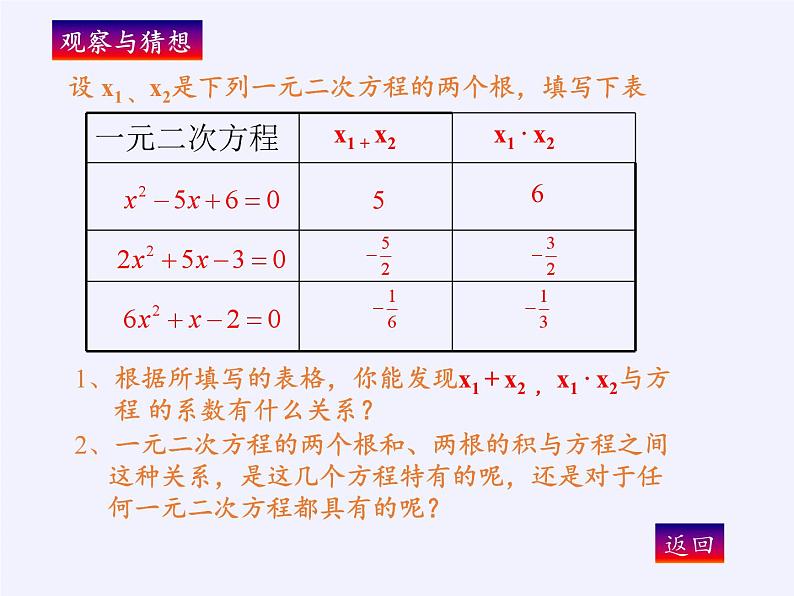 沪科版数学八年级下册 17.4 一元二次方程的根与系数的关系(13)-课件03