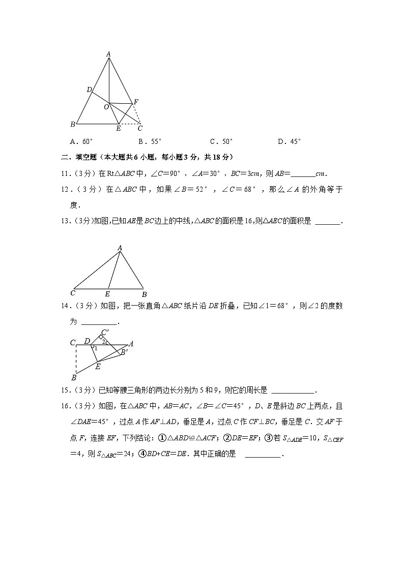 广东省广州市越秀区知用学校2023-2024学年八年级上学期期中数学试卷03