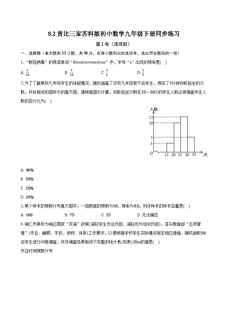 8.2货比三家 苏科版初中数学九年级下册同步练习（含答案解析）01