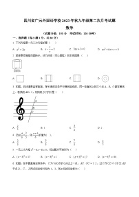 四川省广元外国语学校2024届九年级上学期10月第二次月考数学试卷(含解析)