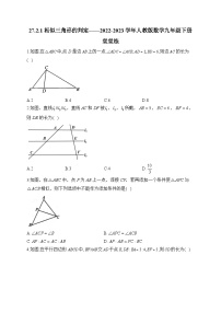 数学九年级下册27.2.1 相似三角形的判定课后测评