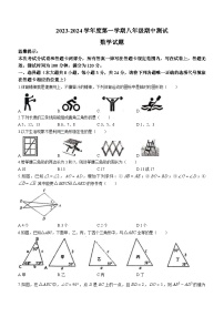 江苏省淮安市涟水县2023-2024学年八年级上学期期中数学试题