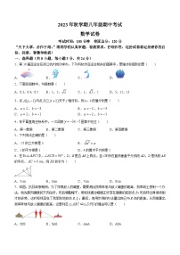 江苏省盐城市亭湖区盐城景山中学2023-2024学年八年级上学期期中数学试题