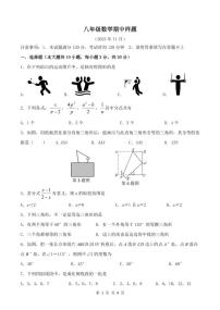 山东省菏泽市定陶区2023-2024学年八年级上学期期中考试数学试题