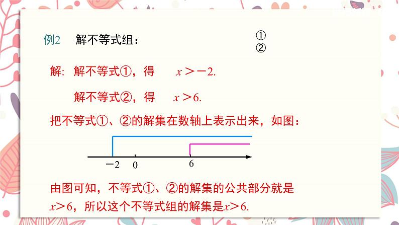 北师大版数学八年级下册 2.6 第2课时  一元一次不等式组的解法（2）及应用-课件05