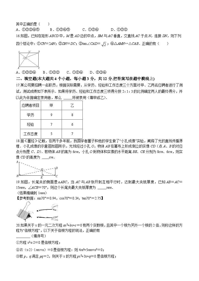 河北省邯郸市永年区2023-2024学年九年级上学期期中数学试题第3页
