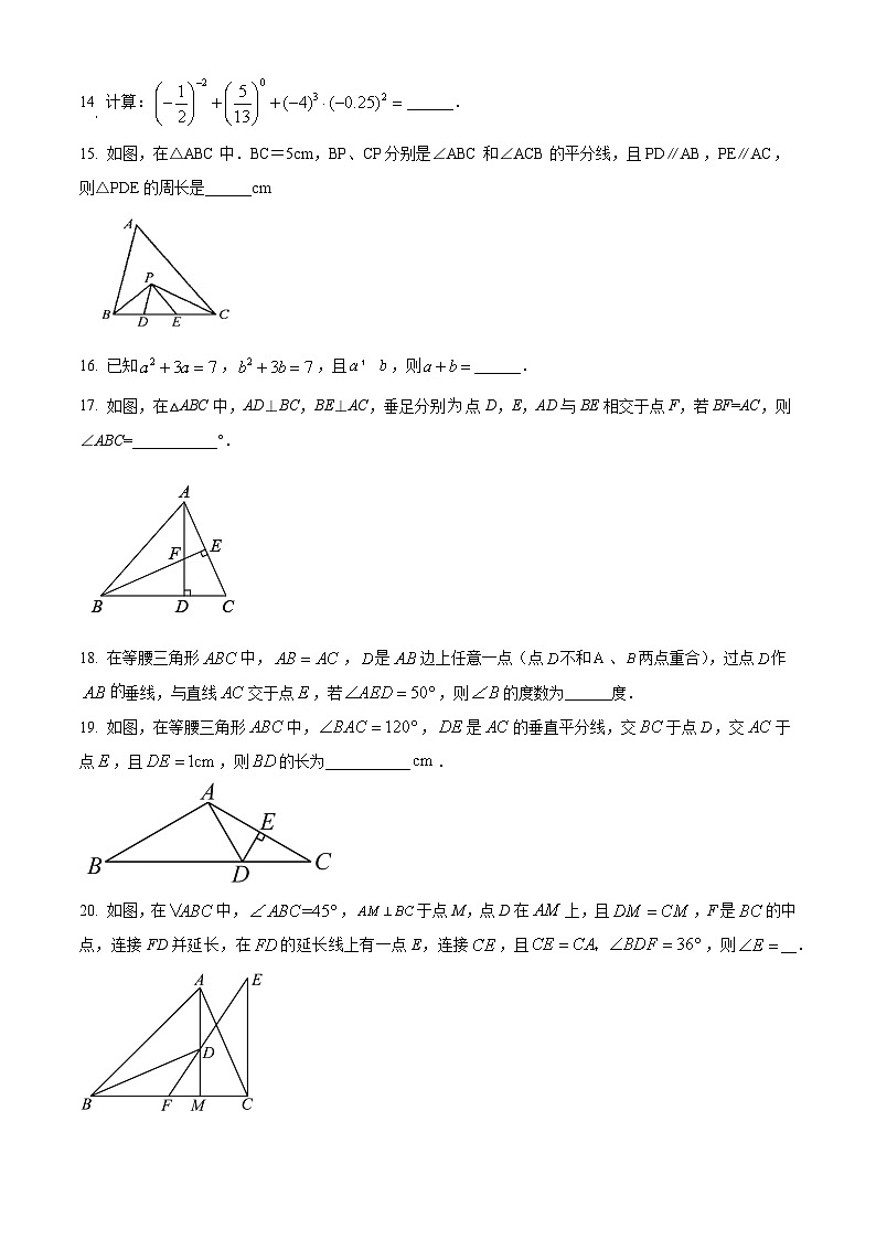 八年级上学期期末数学试题 (119)第3页