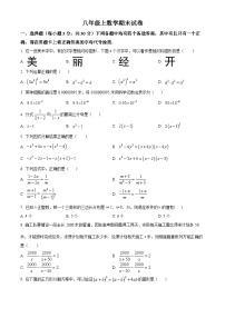 八年级上学期期末数学试题 (129)