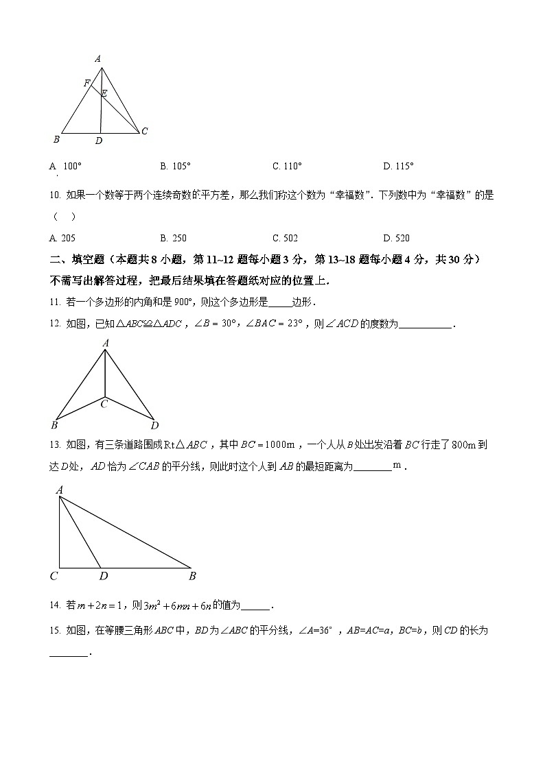 八年级上学期期末数学试题 (147)第3页