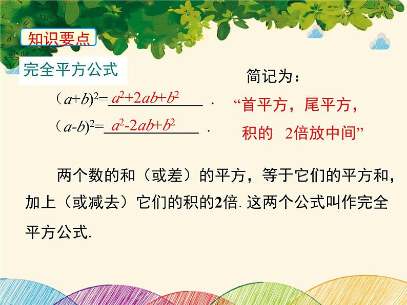 北师大版数学八年级下册 第一章 整式的乘除1.6 第一课时 完全平方公式的认识-课件第6页