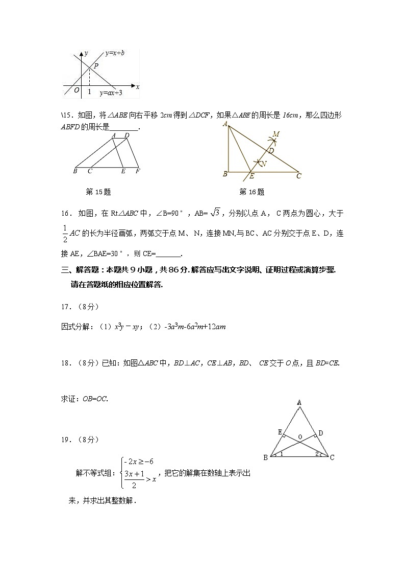 2022—2023学年北师大版数学八年级上册期末综合卷第3页