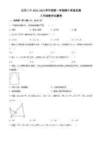 安徽省芜湖市无为市第三中学2022-2023学年 八年级上学期期中数学试题