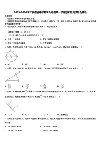 2023-2024学年安徽省中学数学九年级第一学期期末检测试题含解析