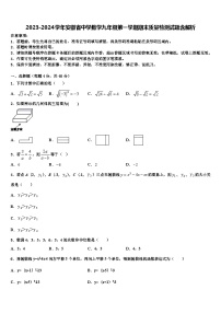 2023-2024学年安徽省中学数学九年级第一学期期末质量检测试题含解析