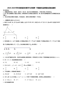 2023-2024学年安徽省名校数学九年级第一学期期末监测模拟试题含解析