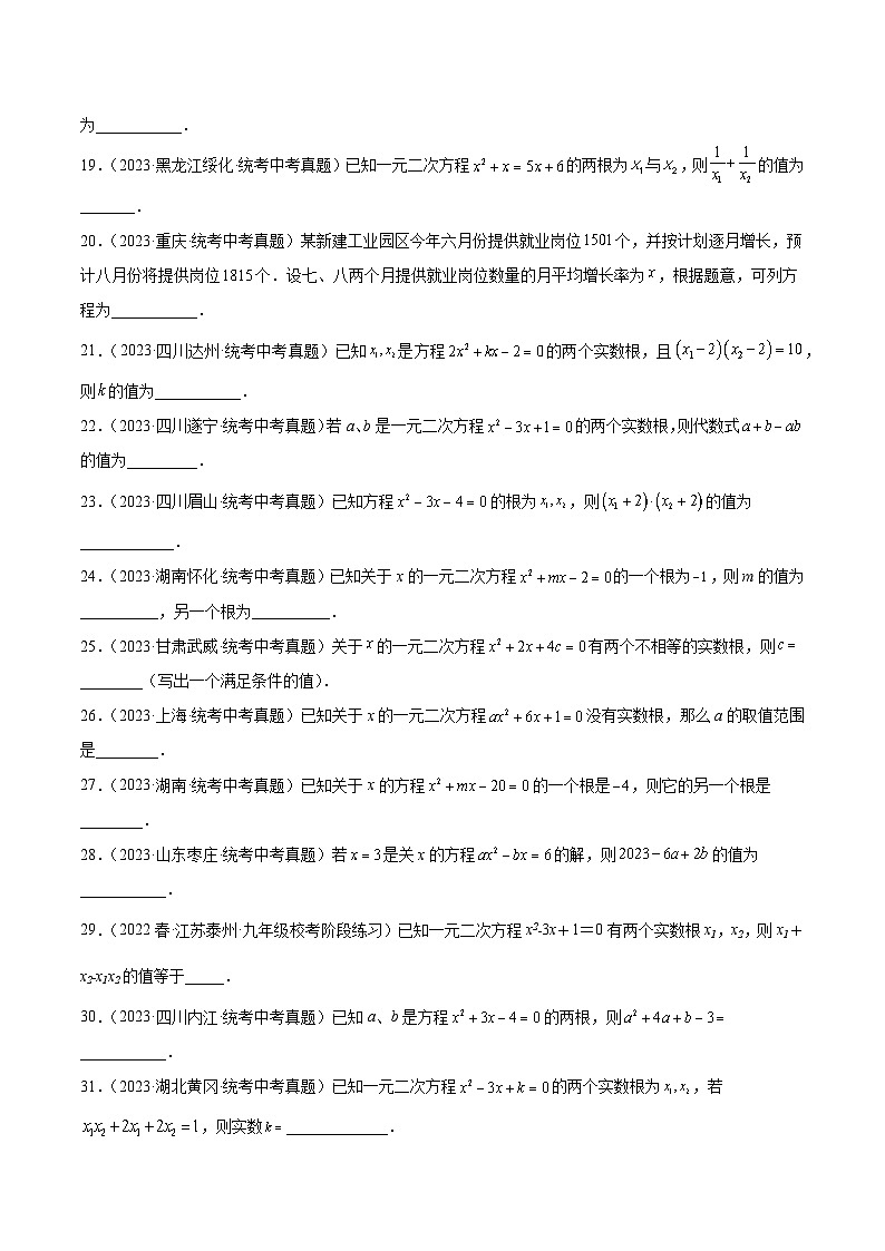 专题07 一元二次方程及其应用（原卷版）第3页