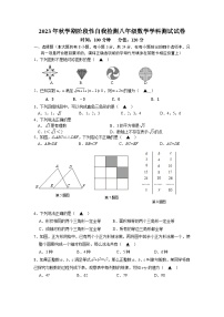 江苏省盐城市射阳县县城四校2023-2024学年八年级上学期期中阶段性自我检测数学试卷(A）