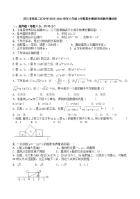 四川省渠县三江中学2023-2024学年八年级上学期期中模拟考试数学测试卷