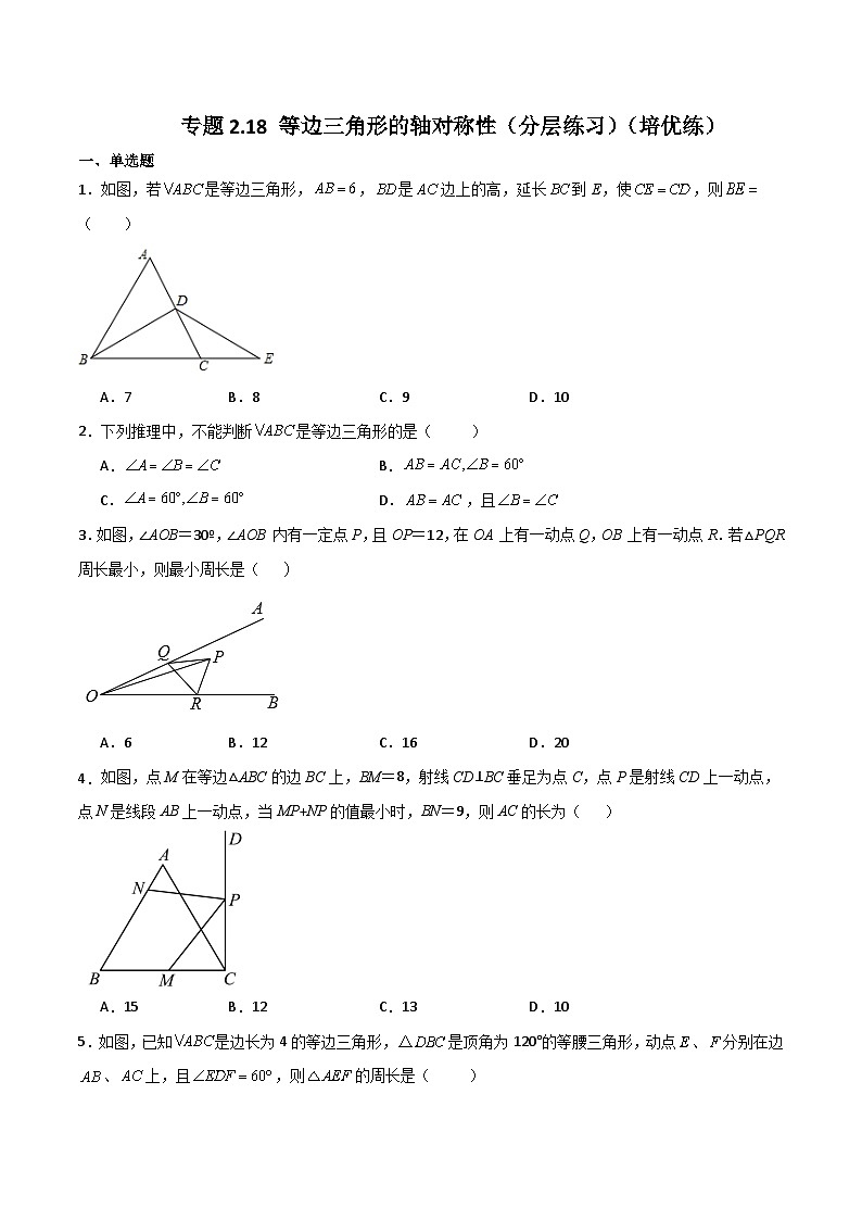 专题2.18 等边三角形的轴对称性（分层练习）（培优练）-2023-2024学年八年级数学上册专题讲与练（苏科版）第1页