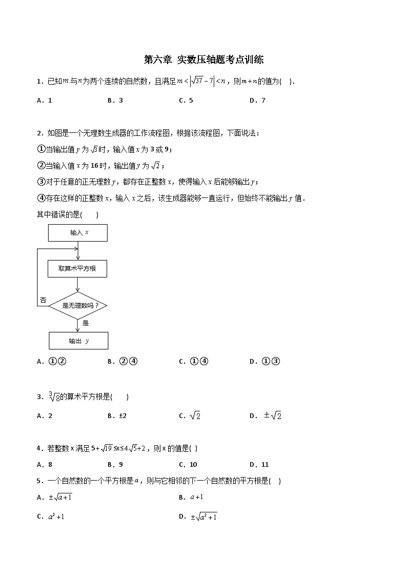 2023年初中数学7年级下册同步压轴题第6章 实数压轴题考点训练（学生版+教师版）01