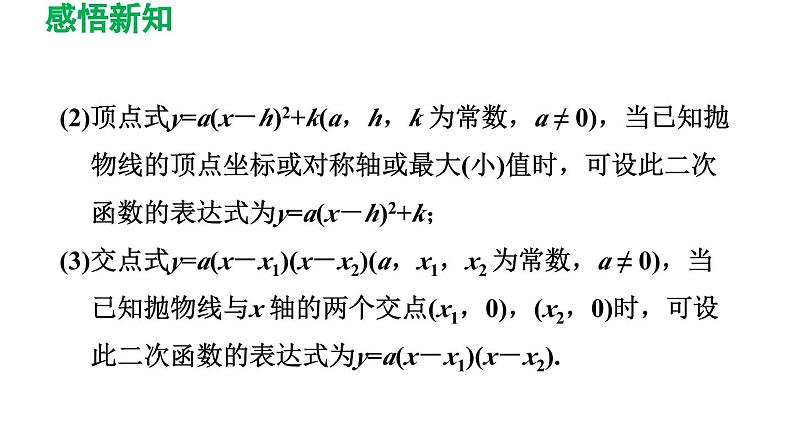 26.2.3 求二次函数的表达式 华师大版数学九年级下册导学课件04