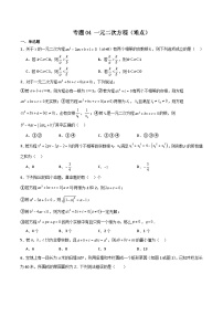 专题04 一元二次方程（难点）-2023-2024学年八年级数学上学期期末高效复习（沪教版，上海专用）