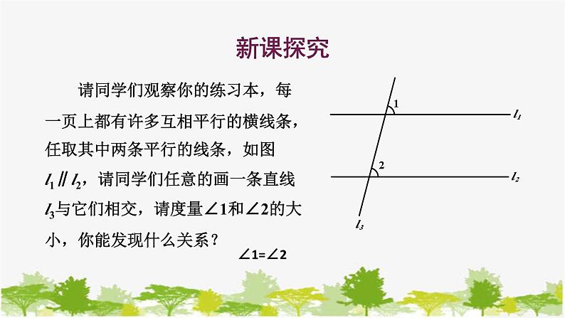 5.2 平行线3 平行线的性质 华东师大版七年级数学上册课件03